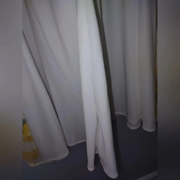 Masquerade vintage pleated lined white party dress, size M yellow roses princess - Picture 4 of 9